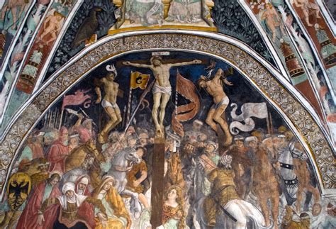 Dettaglio dell'affresco della Crocifissione di Hans Clemer