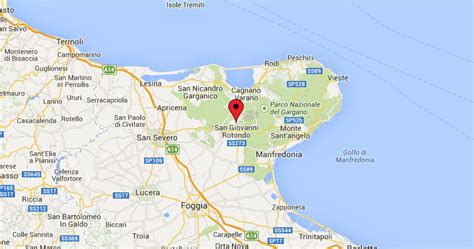 mappa dell'itinerario Puglia Matera San Giovanni Rotondo