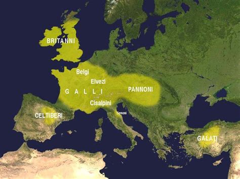 Mappa storica dell'insediamento delle tribù celtiche in Europa