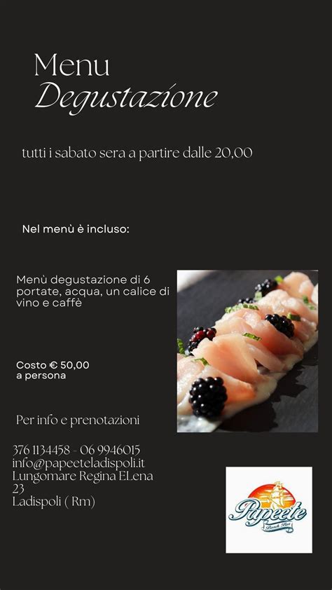 Schema grafico che illustra la struttura di un menù degustazione stellato