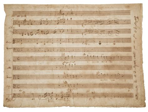 Manoscritto originale o spartito dell'epoca con le note dantesche utilizzate da Verdi