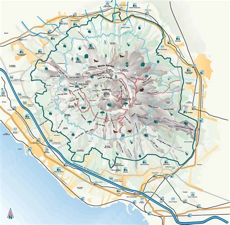Mappa del Parco Nazionale del Vesuvio con evidenziato San Sebastiano al Vesuvio