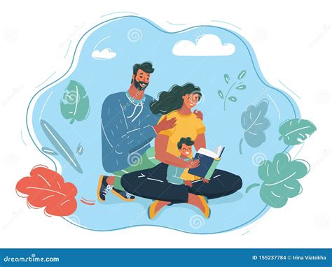 Illustrazione di una famiglia che legge la Bibbia insieme