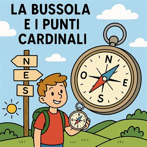 Disegno di una bussola che punta verso una croce
