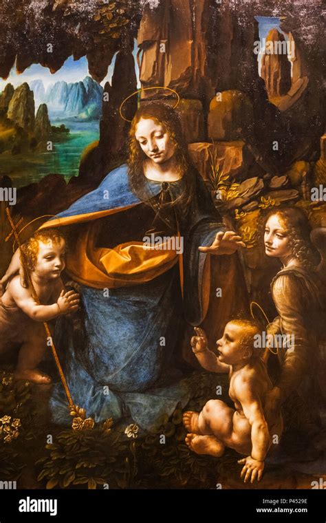 Dettaglio della Vergine delle Rocce di Leonardo da Vinci
