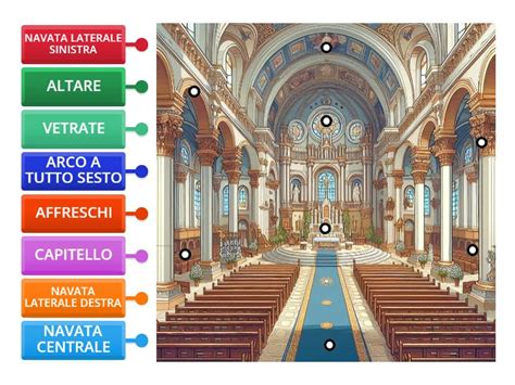 Dettaglio dell'organo storico all'interno della chiesa, mostrando elementi architettonici