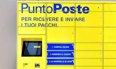 Foto di un locker Punto Poste o di un hub logistico automatizzato di Poste Italiane