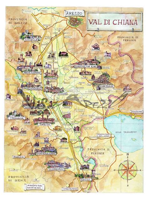 Mappa storica della Val di Chiana