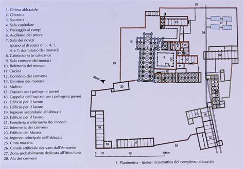 Pianta architettonica del complesso abbaziale di San Felice