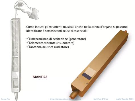 Schema di una canna d'organo labiale e di una canna ad ancia, evidenziando le parti che generano il suono.