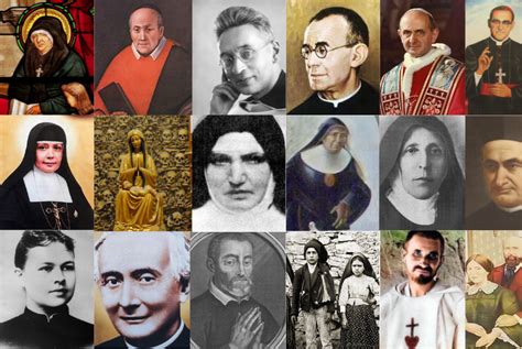 Composizione fotografica dei principali santi canonizzati da Papa Francesco