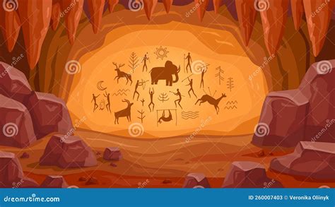 Illustrazione di una grotta antica o di una cripta con figure addormentate