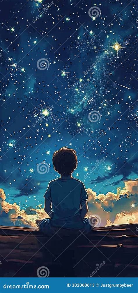 Illustrazione stilizzata di un bambino che guarda le stelle, rappresentando il tema della diversità e della ricerca di sé