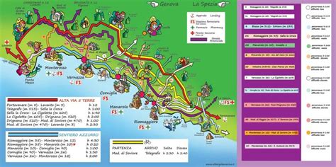 mappa delle Cinque Terre con evidenziato il Santuario di Soviore