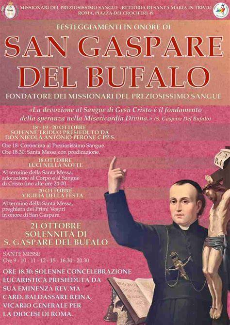 ritratto di San Gaspare del Bufalo, fondatore dei Missionari del Preziosissimo Sangue