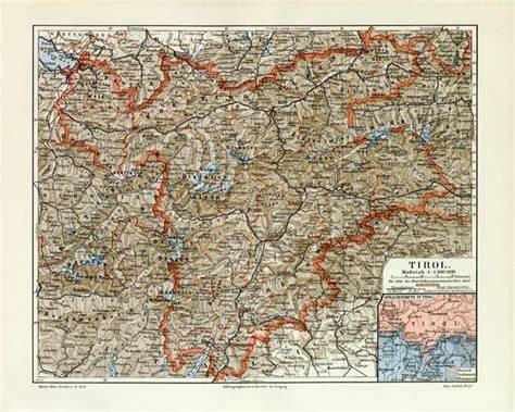 Mappa storica delle campagne napoleoniche in Tirolo e i confini dell'Impero Asburgico