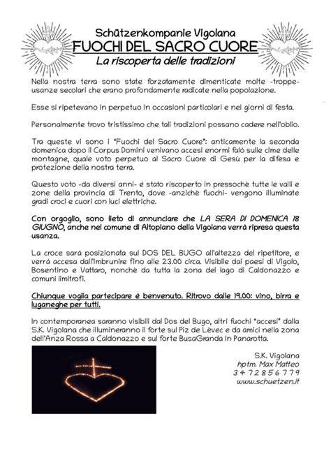 Simboli e fuochi del Sacro Cuore illuminano i paesi montani