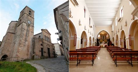 Foto della Chiesa di San Pietro Apostolo a Conca della Campania con fedeli in preghiera
