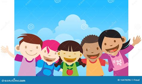 Illustrazione di bambini vestiti da circensi che accolgono altri bambini