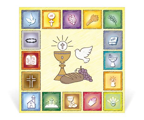 illustrazione simboli cresima e rito religioso