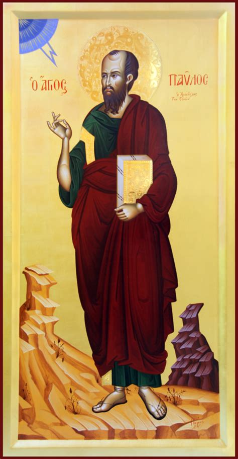 Icona di San Paolo di Tebe con i suoi attributi: corvo, leoni, palma