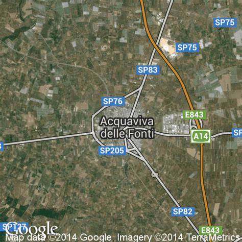Foto aerea o mappa del quartiere Acquaviva di Caserta