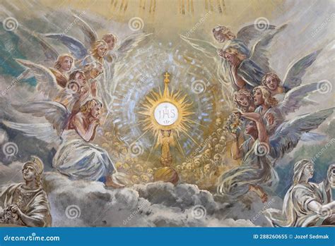 Immagine artistica di un trono celeste o di un'assemblea di angeli in adorazione