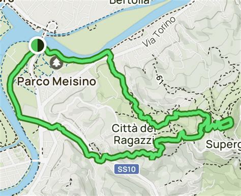 Mappa panoramica della collina di Superga con indicazione dei punti di interesse