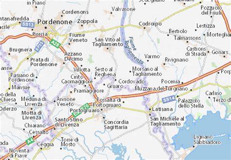 Mappa delle chiese di Cordovado o panorama del borgo