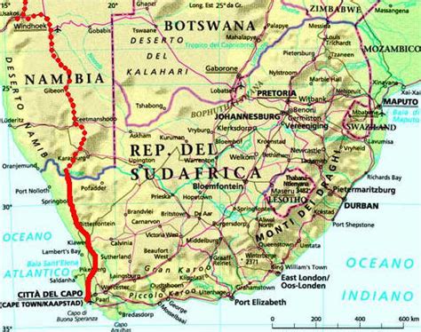 Cartina della Rotta Panoramica in Sudafrica