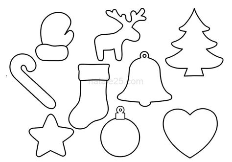 Tavola di sagome natalizie stampabili (natività, Babbo Natale, renne, fiocchi di neve)
