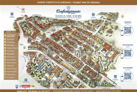 Mappa del territorio di Sarzana e della Valle del Magra, evidenziando la località Santa Caterina