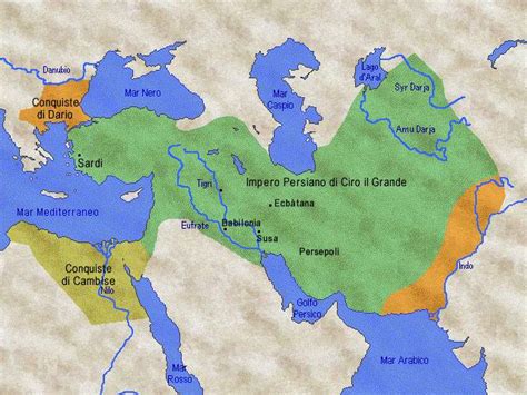 mappa dell'antica Persia o illustrazione del ritorno dall'esilio