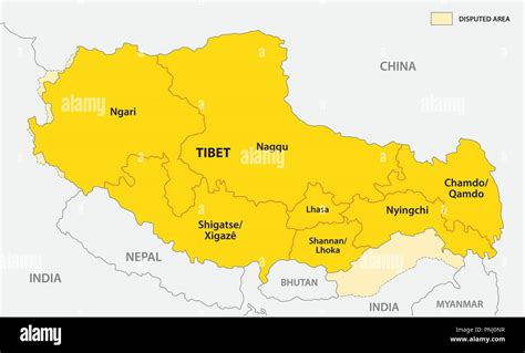 Mappa della regione di confine tra Cina, Birmania e Tibet