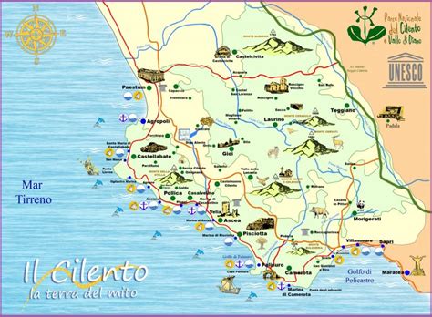 Mappa storica del Cilento con indicazione di Krapharsita/Copersito