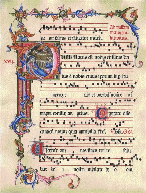 Manoscritto musicale medievale della Salve Regina