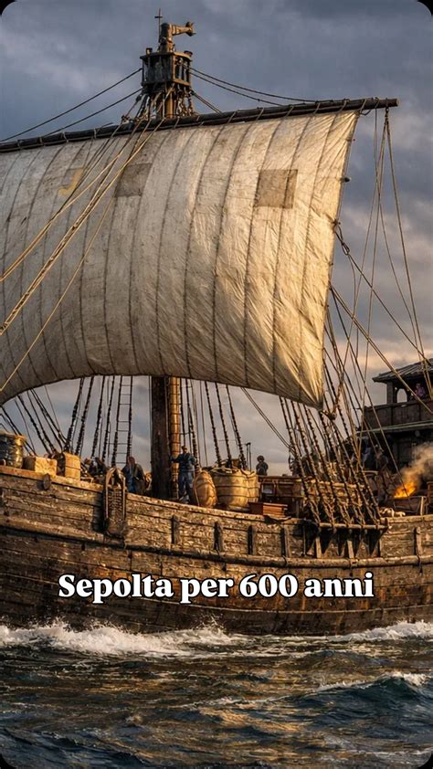 Rappresentazione di una nave da guerra medievale con sperone