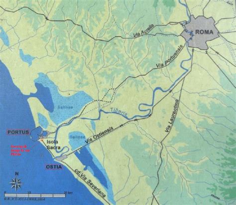 Mappa dell'area di Isola Sacra e della foce del Tevere con la localizzazione del progetto portuale