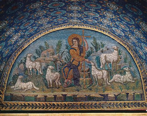 Mosaico di un altare paleocristiano con ciborio