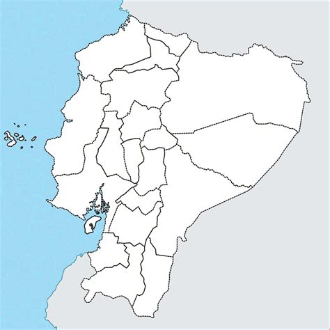 Mappa dell'Ecuador con evidenziata la regione di Bolívar e Salinas