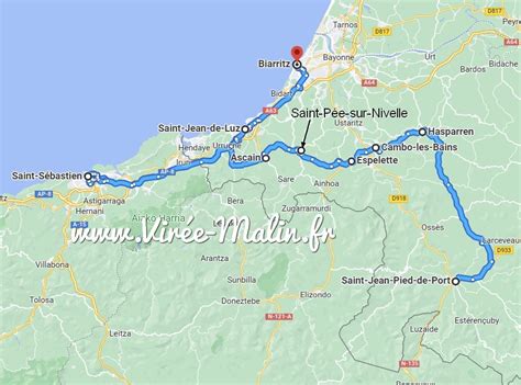 Cartina del percorso da Lourdes a Saint Jean Pied de Port