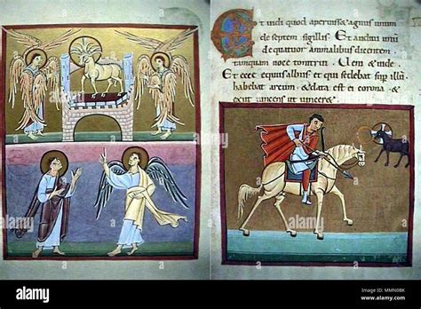 Illustrazione dell'Agnello dell'Apocalisse che apre i sigilli del libro della storia