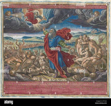 Illustrazione della visione di Ezechiele nella valle delle ossa secche