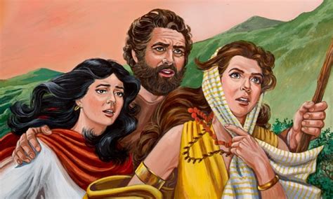 Illustrazione di Lot e delle sue figlie nella caverna