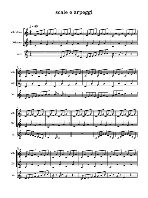 Schema degli arpeggi per organo nella partitura del Padre Nostro