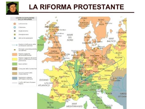 Mappa della diffusione della Riforma protestante in Europa