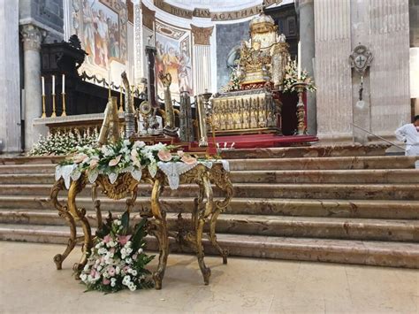 Affresco murale raffigurante l'arrivo delle reliquie di Sant'Agata a Catania