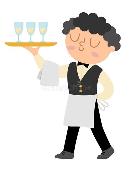 Illustrazione di un cameriere goffo ma simpatico che prende le ordinazioni