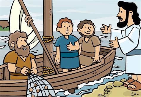 Rappresentazione artistica di Gesù che chiama i discepoli pescatori