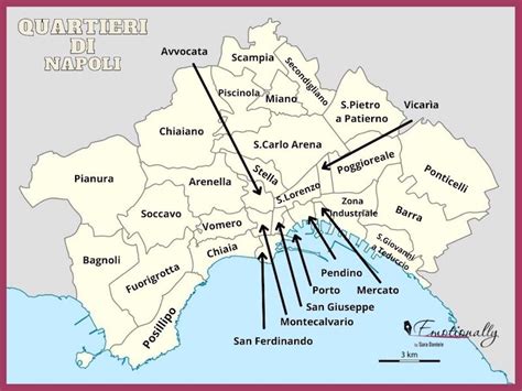 Mappa del quartiere Scampia a Napoli con evidenziazione dell'area della cooperativa